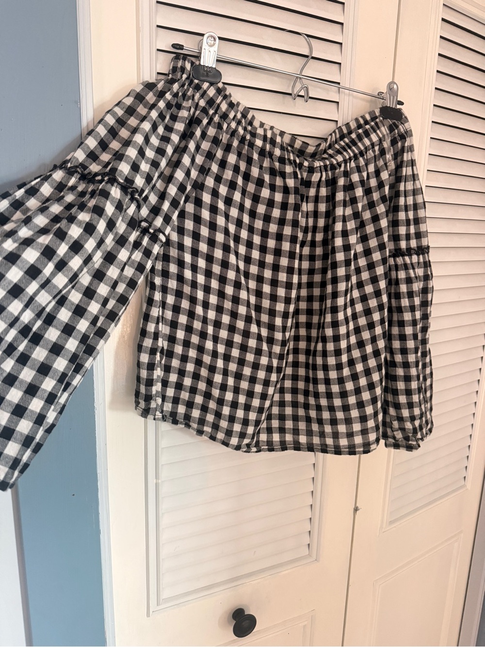 Black and white gingham top